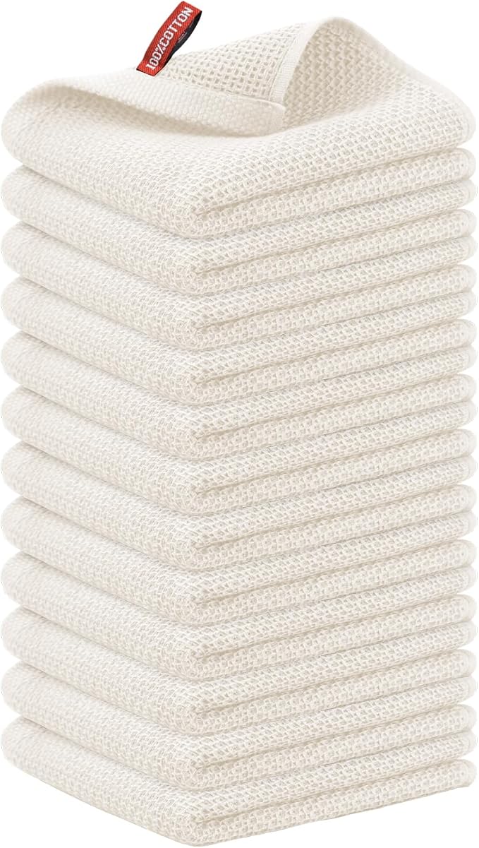 Nialnant 12 Pack Kitchen Dish Towels, 100% Cotton Hand Towels by Nialnant