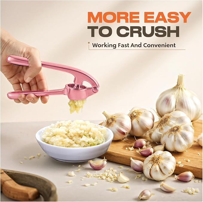 Kitchen Garlic Press, Rust Proof & Dishwasher Safe Garlic Mincer, Durable - Image 4