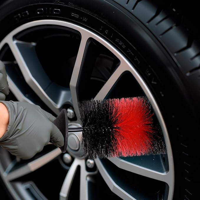 TAKAVU Premium Wheel & Tire Brush, Long Bristle Detailing Brush - Image 8