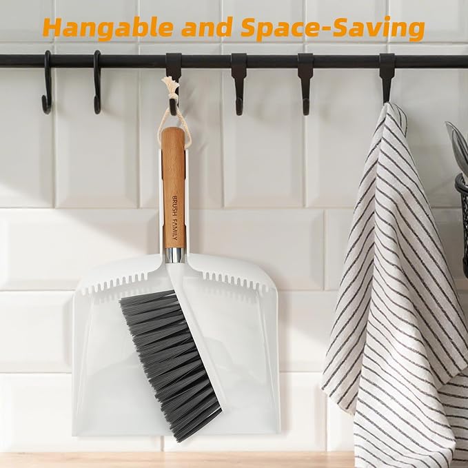Small Broom and Dustpan Set, 13 x 8.7 inch, Hangable Portable Cleaning - Image 7