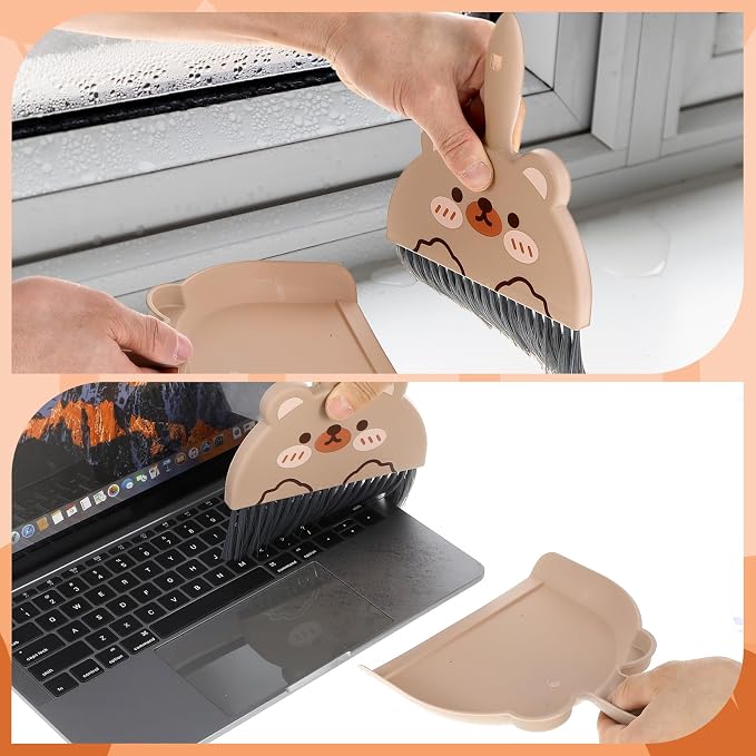 Ouligay Portable Hand Broom and Dustpan Set, Cute Mini Broom and Dustpan Set - Image 5