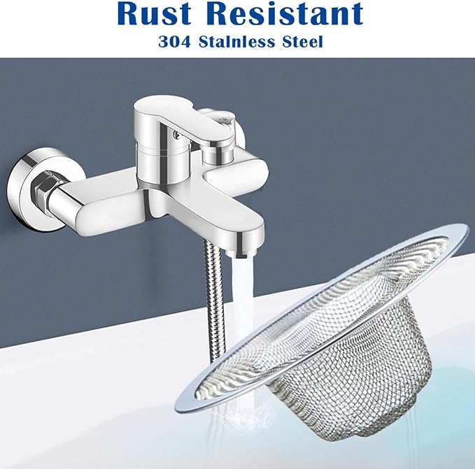 6 pcs Heavy Duty Stainless Steel Slop Basket Filter Trap, 2.75" Top / 1" Mesh - Image 3