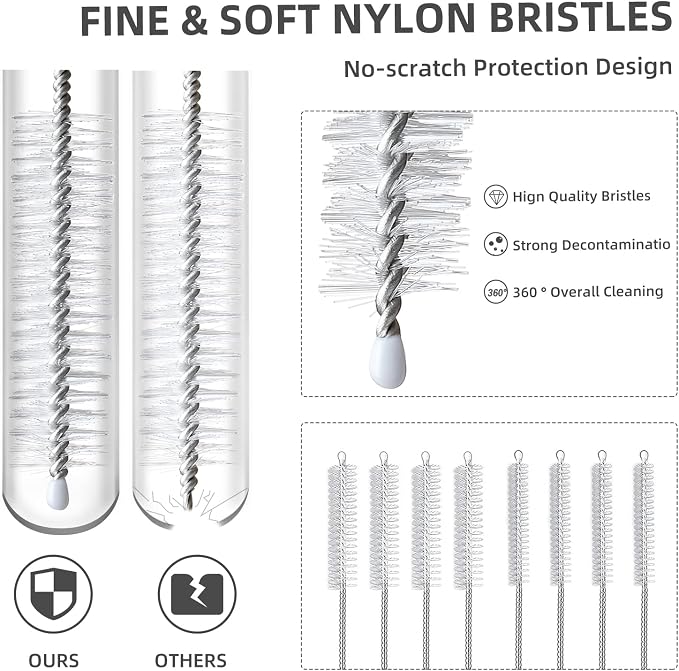 Hiware Straw Cleaner Brush Set, 8-Piece Long Cleaning Brush - Image 3