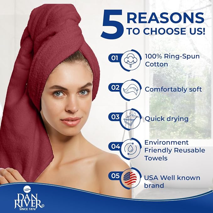 DAN RIVER 8 PC Luxury Bath Towels - Image 5