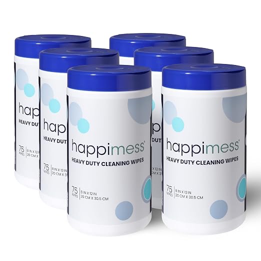 happimess WPE1001A-6SET Heavy Duty Cleaning Wipes, Extra Strong Cleaner by Happimess
