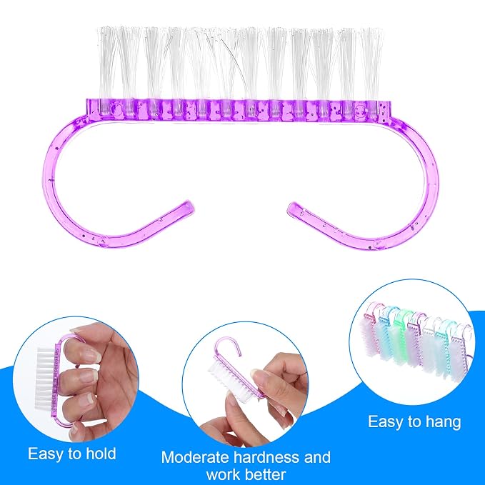 27 PCS Handle Grip Nail Brushes Colorful Small Fingernail Brushes Mini Hand - Image 7