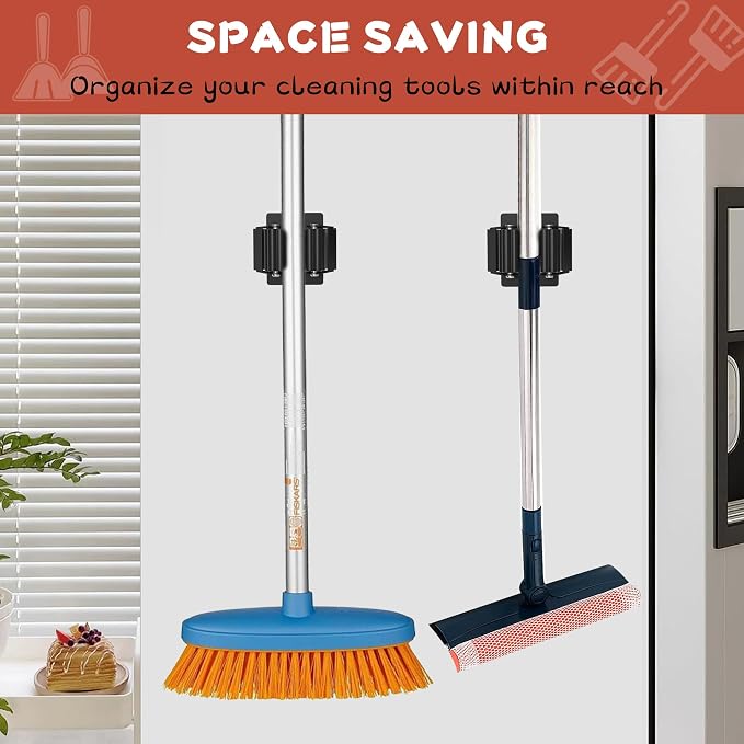 Magnetic Broom Holder, 2 Pack Strong Magnetic Mount Broom and Mop Holder - Image 6