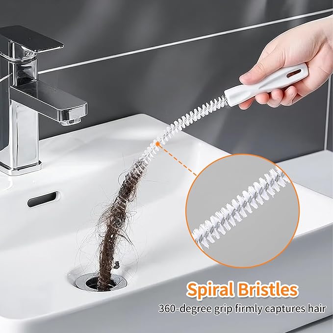 8 Pack Drain Snake Hair Drain Clog Remover, 18/24/28 Inch Shower Drain Cleaner - Image 4