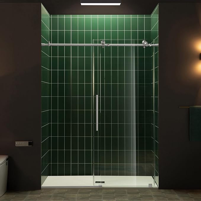 Woodbridge 57.5-60" W x 80" H Frameless Single Sliding Soft-Close Shower Door - Image 8