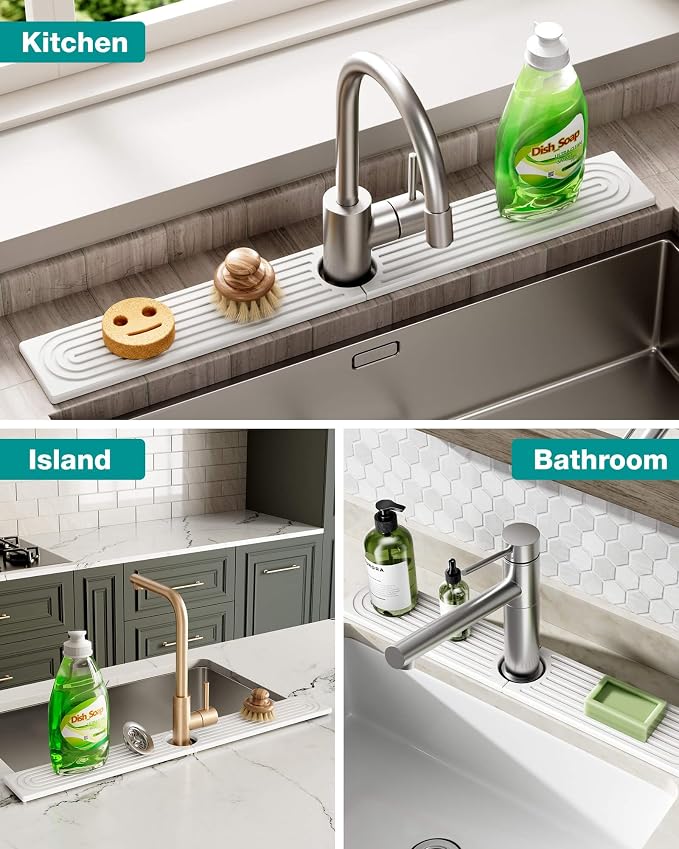 Stone Faucet Mat for Kitchen Sink, Diatomite Sink Protectors - Image 8