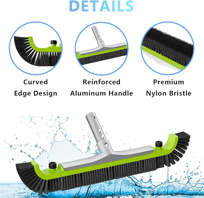 Sepetrel 20” Pool Brush Head for Cleaning Walls, Heavy Duty Inground/Above - Image 2