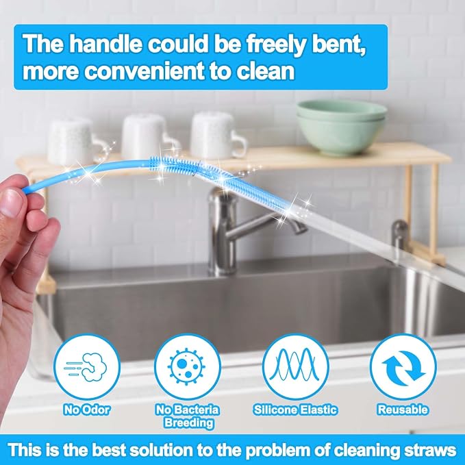 XANGNIER Silicone Straw Cleaner Brush, Straw Cover - Image 6