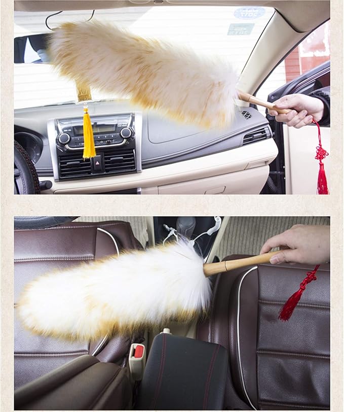 cleaning supplies, Set Feather Duster Household Lambswool Duster, Lambswool - Image 3