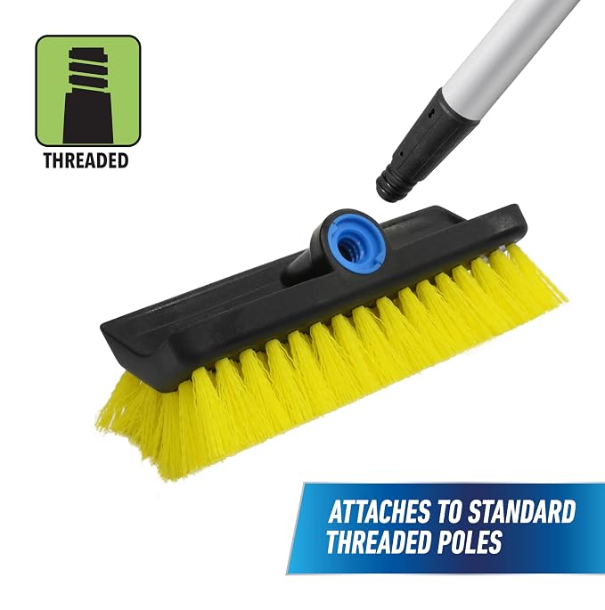 Unger Professional HydroPower Lock-On 10” Bi-Level Scrub Brush, Cleaning - Image 9