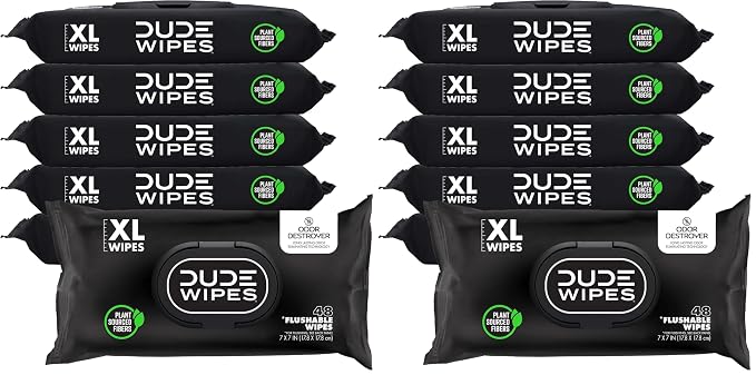 DUDE Wipes - Flushable Wipes for Adults -, Odor Destroyer XL - Deodorizing - Up by DudeWipes