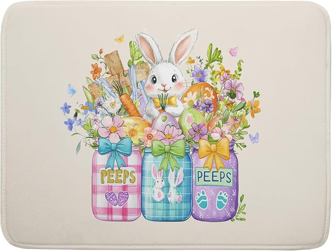 Easter Bunny Carrots Dish Drying Mat by Anyako