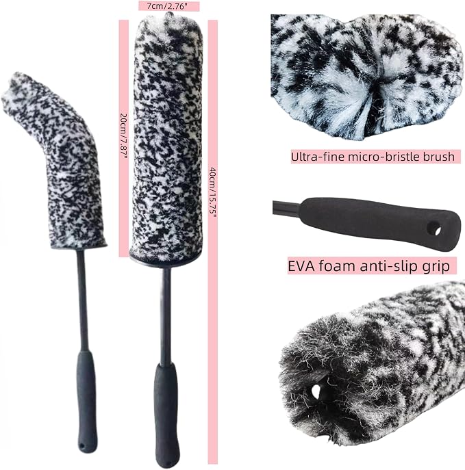 4PCS Wheel Brush Kit for Cleaning Wheel and Tire, Wheel and Rim Brush, Car - Image 3