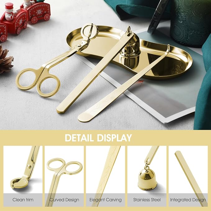 PATOISE 4 in 1 Candle Accessory Set, Candle Wick Trimmer Cutter, Candle Snuffer - Image 2