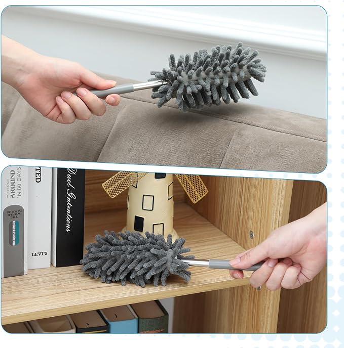 12 Pack High Duster with Extension Pole, Reusable & Washable Feather Duster - Image 5