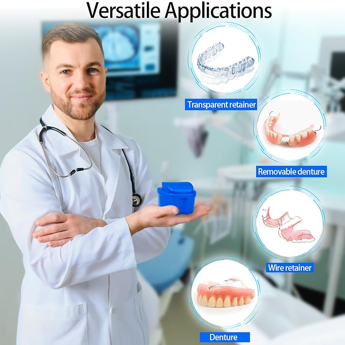 2 Pack Denture Bath Case Cup - Image 3