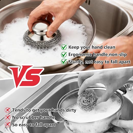 Steel Wool Scrubber, Stubborn Messes on Cookware, Oven & Kitchen Sinks - Image 3