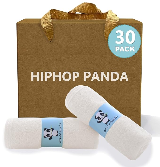 HIPHOP PANDA Baby Washcloths, Rayon Made from Bamboo by HIPHOPPANDA