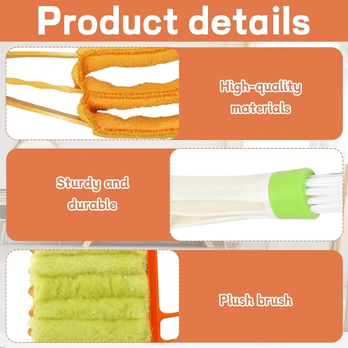6-Pack Dusting Brushes for Window Blinds, Blinds Cleaner Tool, Mini Blind - Image 3