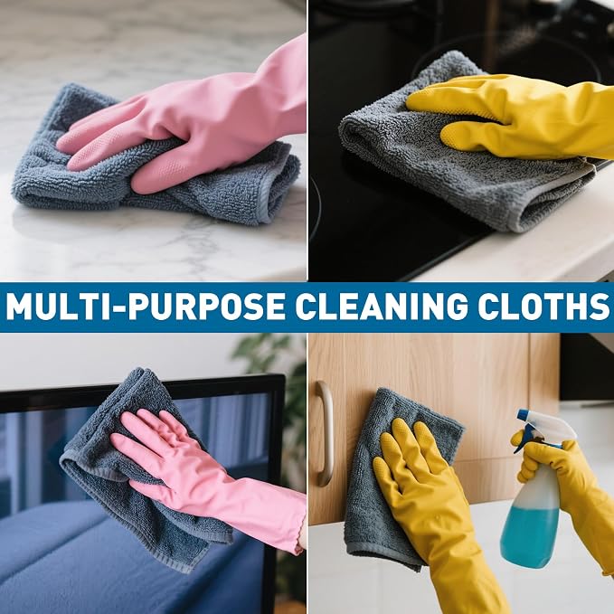 Gray Microfiber Cleaning Cloths Bulk Pack-50 Pack, Microfiber Towels Bulk - Image 5