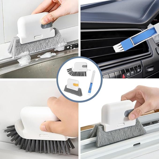 15 Pcs Window Groove Cleaning Brush Tool, Door Window Track Cleaner Groove Gap - Image 7
