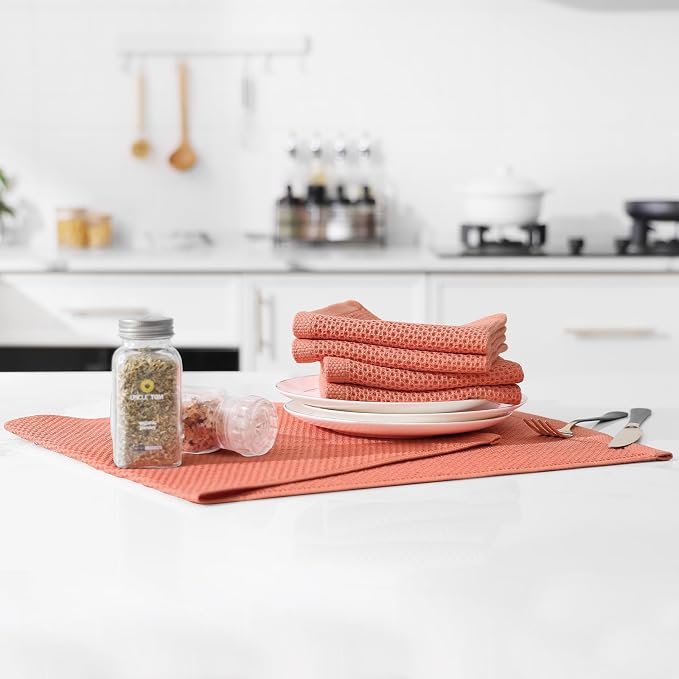 Kitinjoy 100% Cotton Waffle Weave Kitchen Hand Towels - Image 5