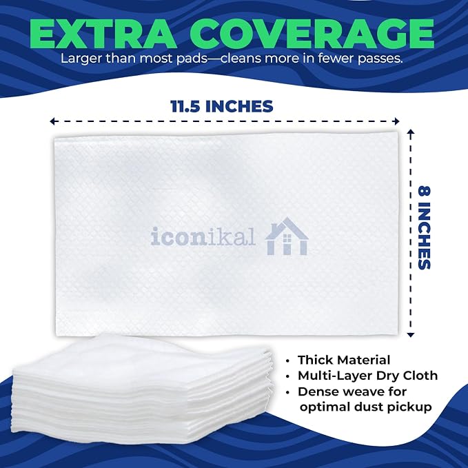 Iconikal Dry Mop Pad Refills | Fits Swiffer Dry Sweeping Cloths - Image 7