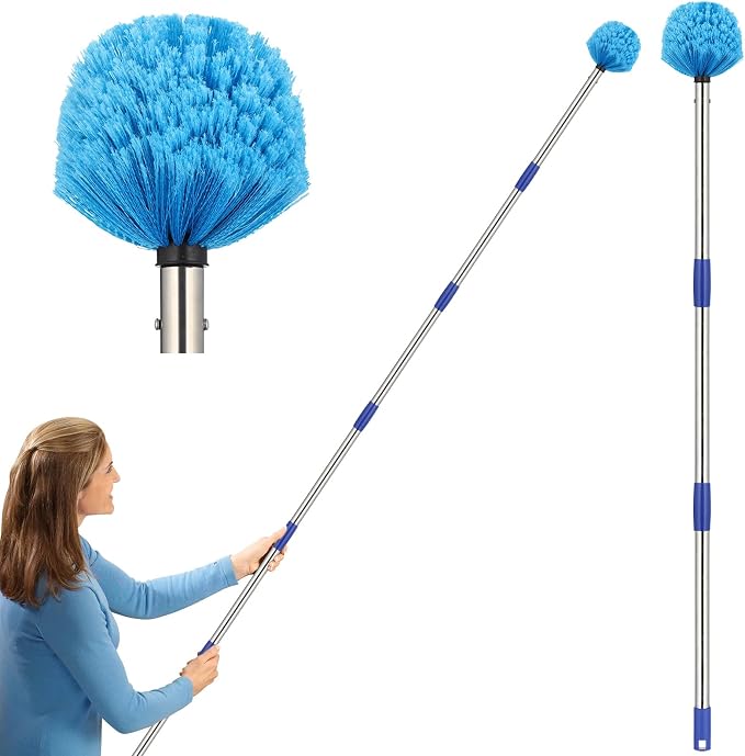 Cobweb Duster with Extension Pole, Outdoor Spider Web Brush with 6 ft Long by YOHSUGODIRECT