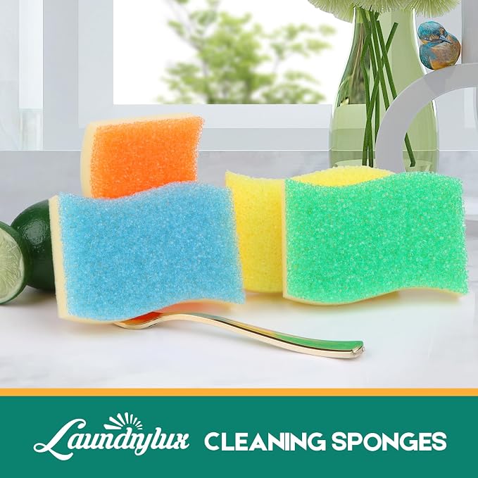 Scrub Sponge, 4 Pack Dual-Sided Temperature-Responsive Scrubber - Image 2