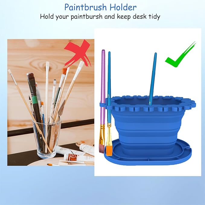 Paint Brush Cleaner Rinse Cup, Foldable Brushes Holder & Brush Cleaning Cup - Image 4