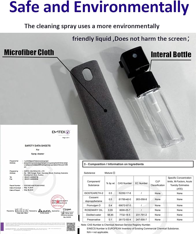 6 Pack Screen Cleaner kit 2-in-1 Touchscreen Mist Cleaner Screen Cleaner Spray - Image 4