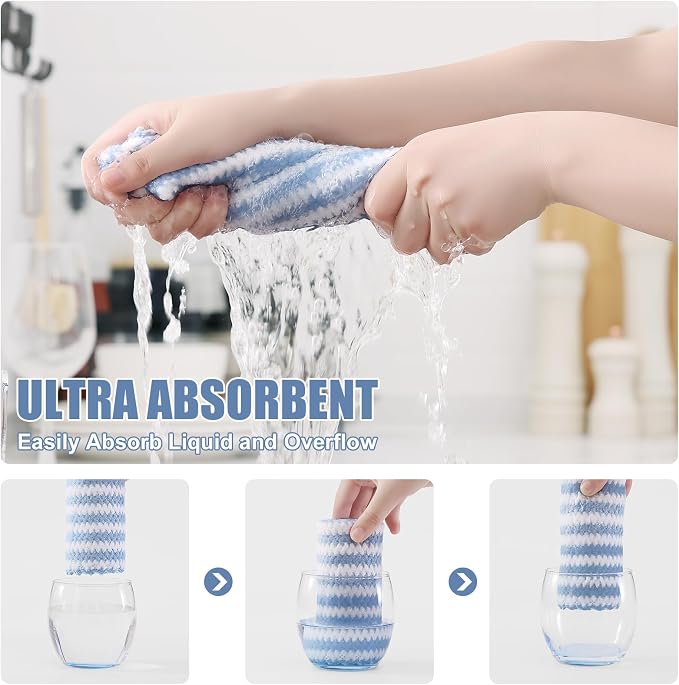 Homaxy Kitchen Towels, Ultra Soft and Absorbent Dish Towels, Reusable Fast - Image 3
