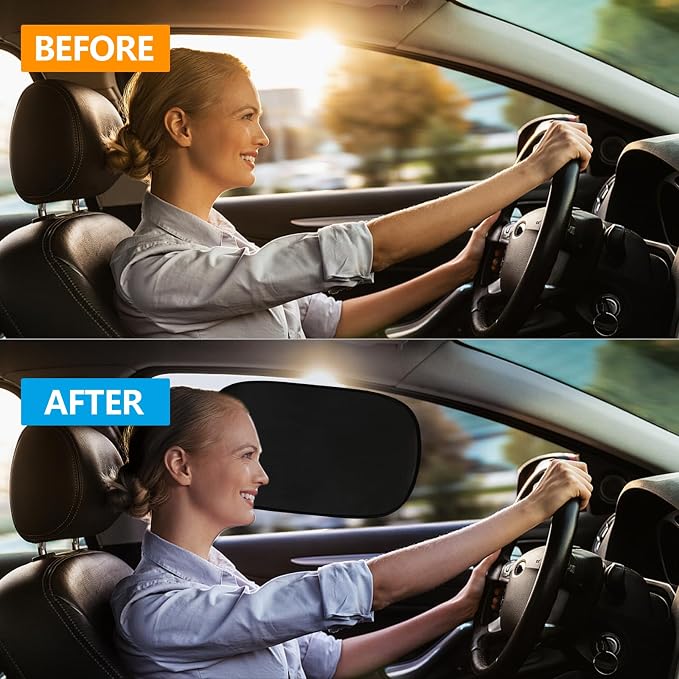 Wuyaoyao 2PCS Car Window Shades, 19.69"×12.13" Static Cling Auto Side Window - Image 4