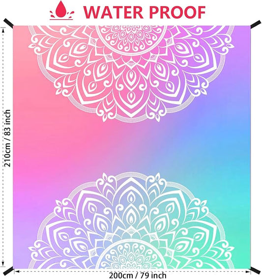 HIHOHO Beach Blanket Waterproof Sandproof Extra Large Beach Mat 79" X - Image 2