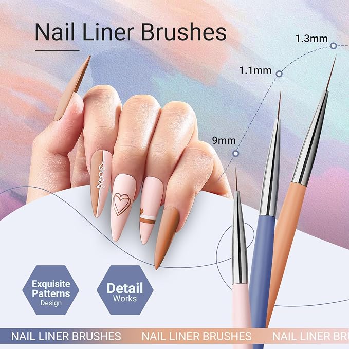 AIRSEE Gel Polish Nail Art Brushes set, DIY Manicure Tools Gift - Image 5