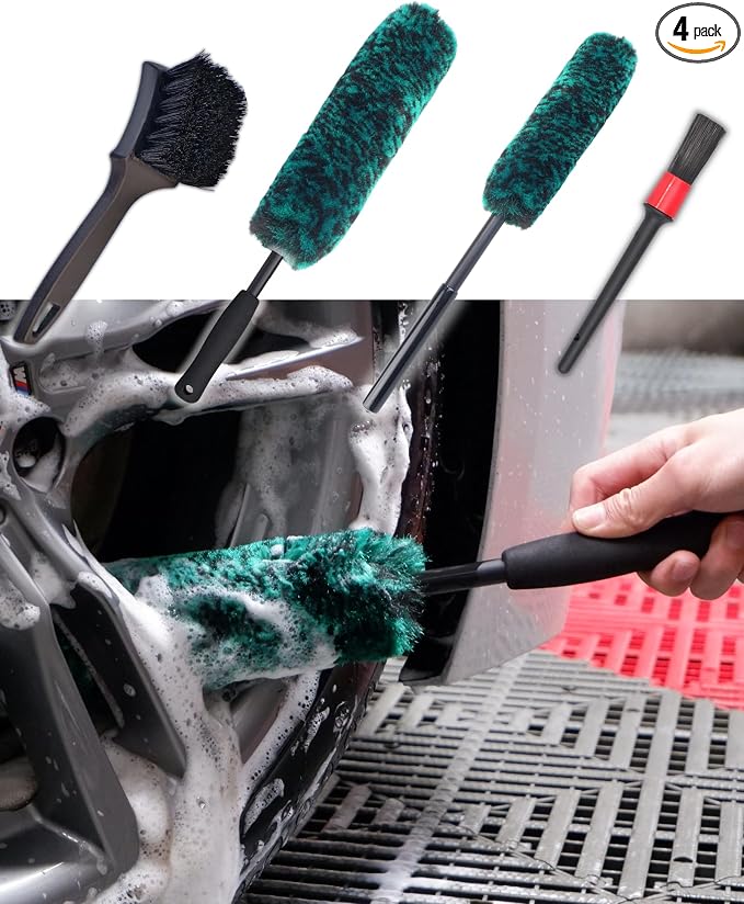 Professional 4 Pack Long Handle Wheel Brush Kit by OeSee