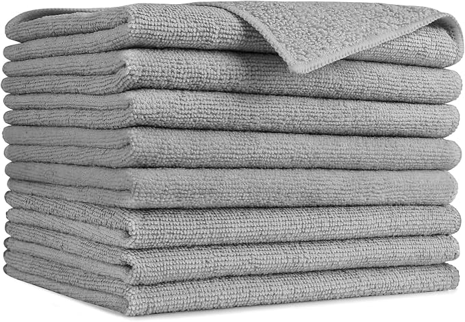 AIDEA Microfiber Cleaning Cloth-8PK, Soft Microfiber Towels by AIDEAHOME