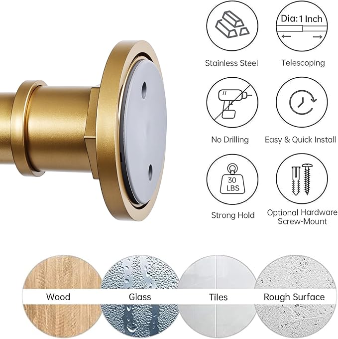 BRIOFOX Industrial Shower Curtain Rod - Image 5