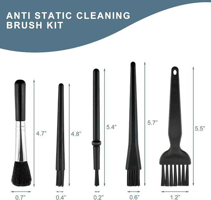 5 PCS Mini Keyboard Cleaning Brushes Kit, PP Handle Nylon Anti Static - Image 2
