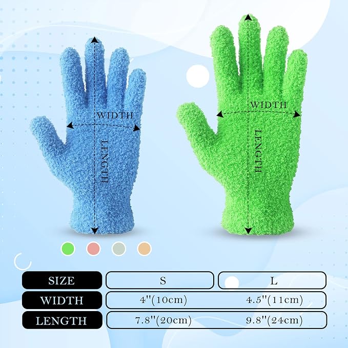 Evridwear Microfiber Gloves for Plant Dusting, 2 Pairs Reusable Leaf Cleaning - Image 5
