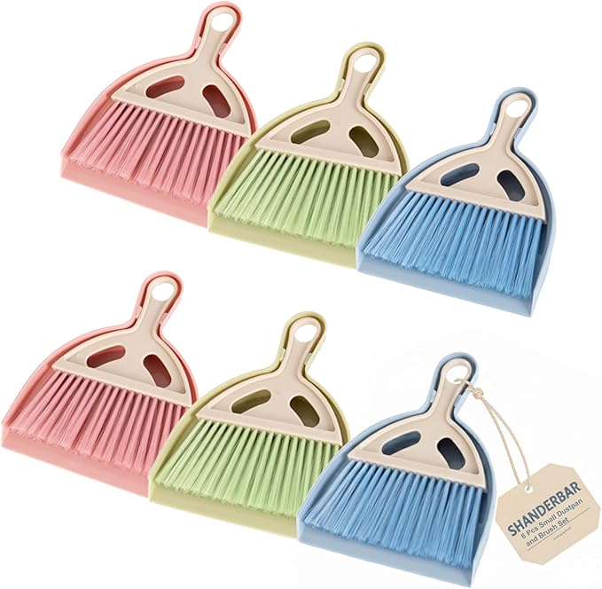 6 Pcs Small Dustpan and Brush Set, Whisk Broom Dust Pan by SHANDERBAR+