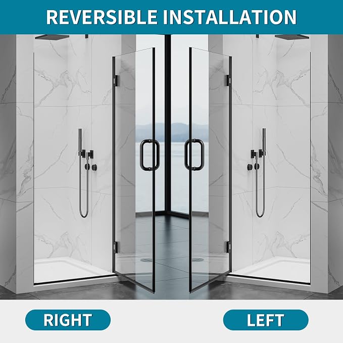 Hinged Shower Door, 3/8" Tempered Glass - Image 5