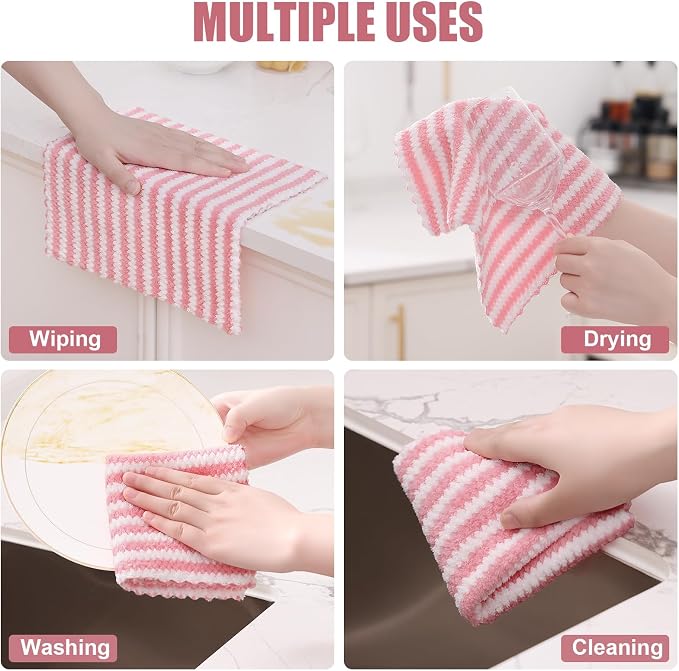 Homaxy 12 Pack Kitchen Dish Cloths, Ultra Soft and Absorbent Dish Towels - Image 4