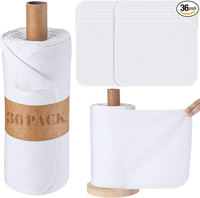 36 Pack Classic Reusable Cleaning Cloths Washable Cotton Kitchen Towels by Noveread