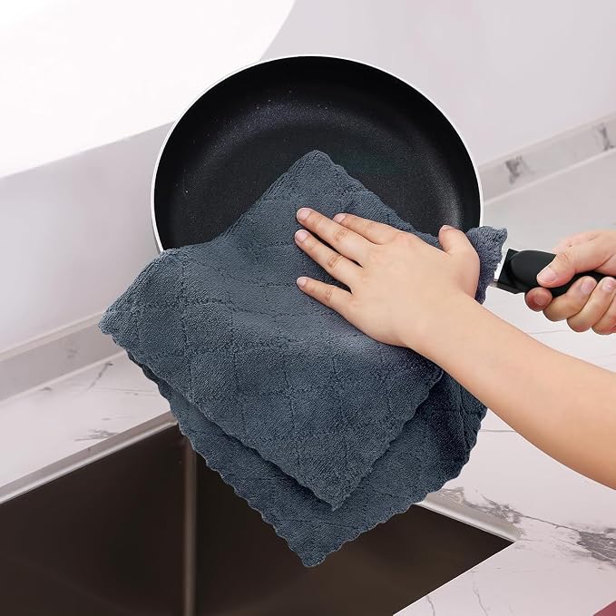 Homaxy 12 Pack Dish Towels for Kitchen, Super Soft and Absorbent Coral Velvet - Image 4