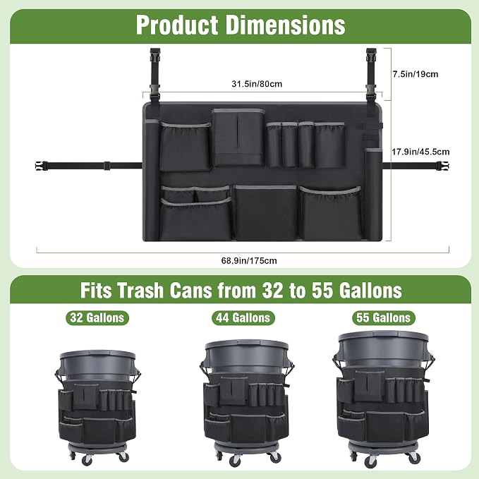 4PCS Trash Can Caddy Bags Fit 32-55 Gallon Garbage Bin, Garbage Bin Caddy Bag - Image 3